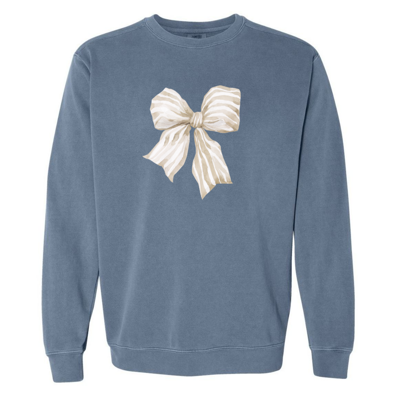 Preppy Watercolor Stripe Bow Sweatshirt