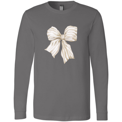 Preppy Stipe Bow Long Sleeve