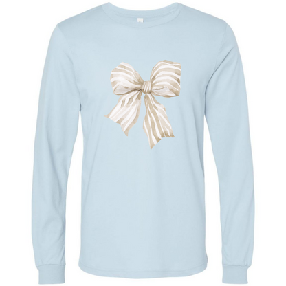 Preppy Stipe Bow Long Sleeve