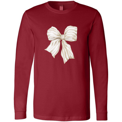 Preppy Stipe Bow Long Sleeve