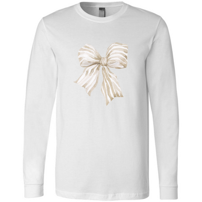 Preppy Stipe Bow Long Sleeve